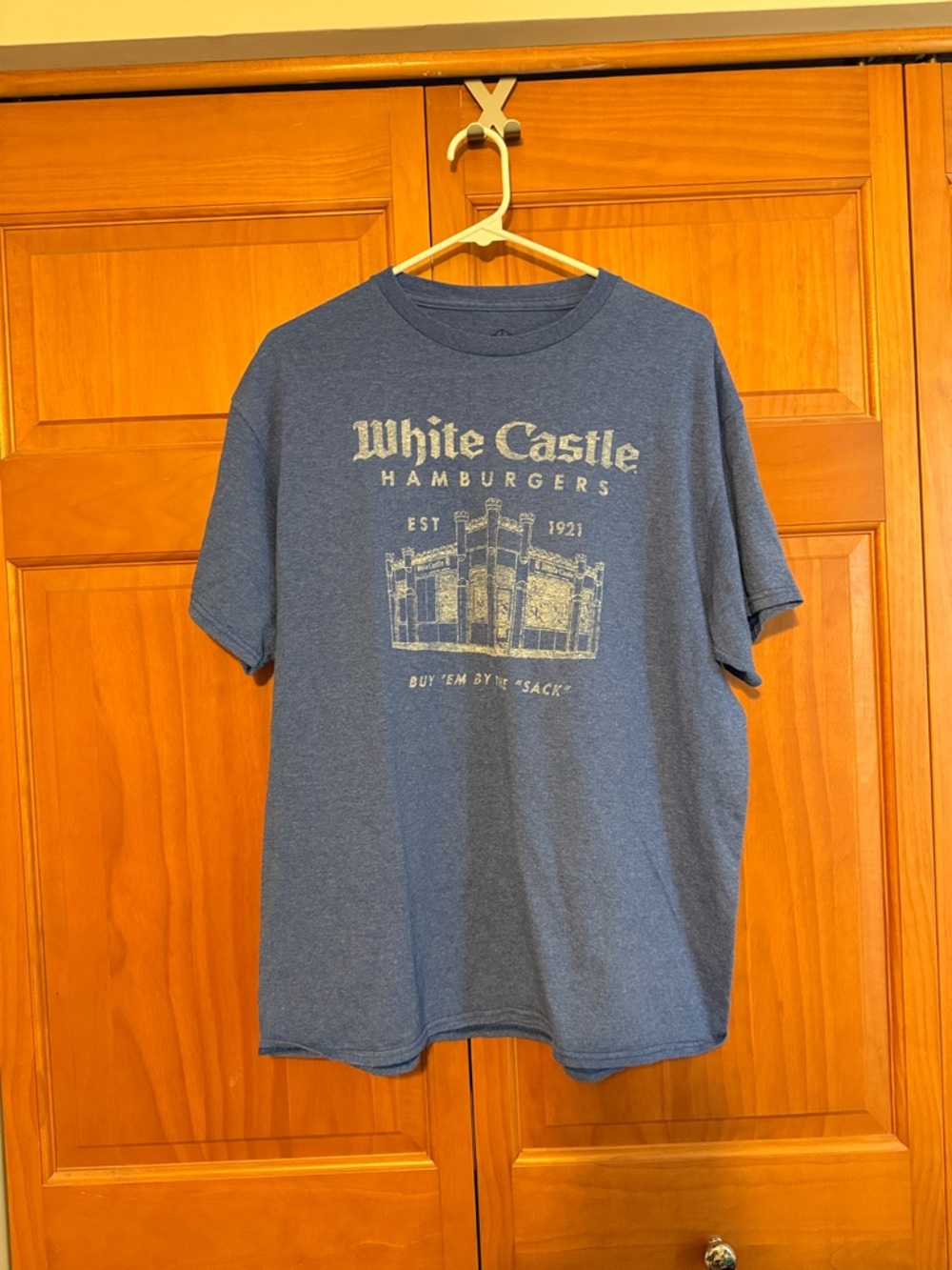 Blue Graphic White Castle Logo T‑Shirt